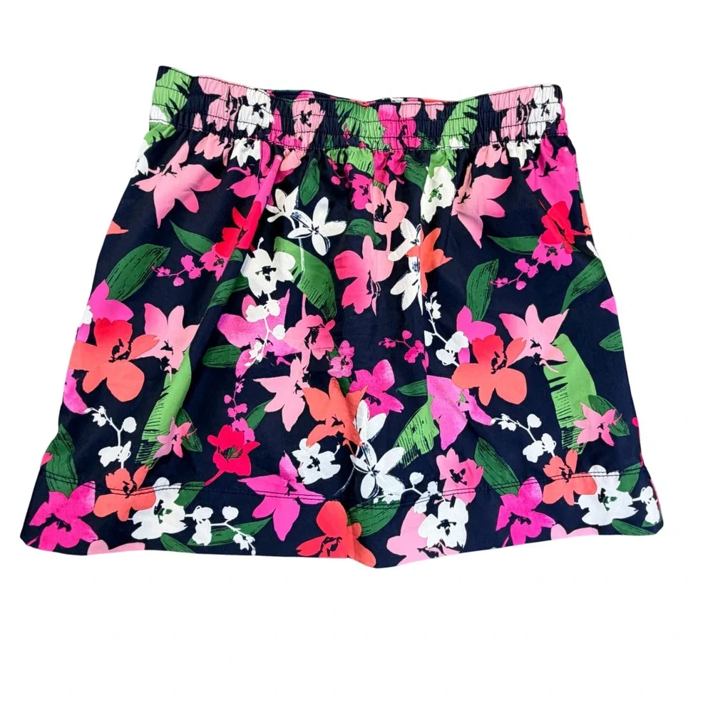 Speedo Womens Floral‎ Swim Skort Navy Pink Tropical Print Size Small Athletic